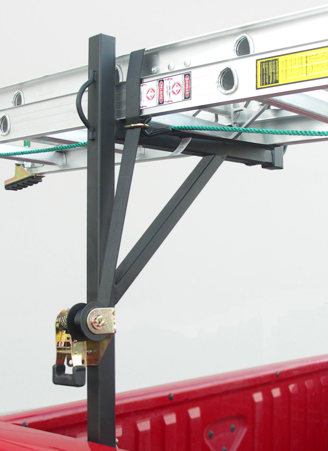 NO more tying ladders down with ropes or bungee cords.